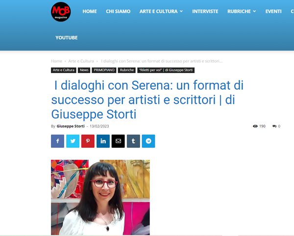 I dialoghi con Serena: un format di successo per artisti e scrittori, di Giuseppe Storti