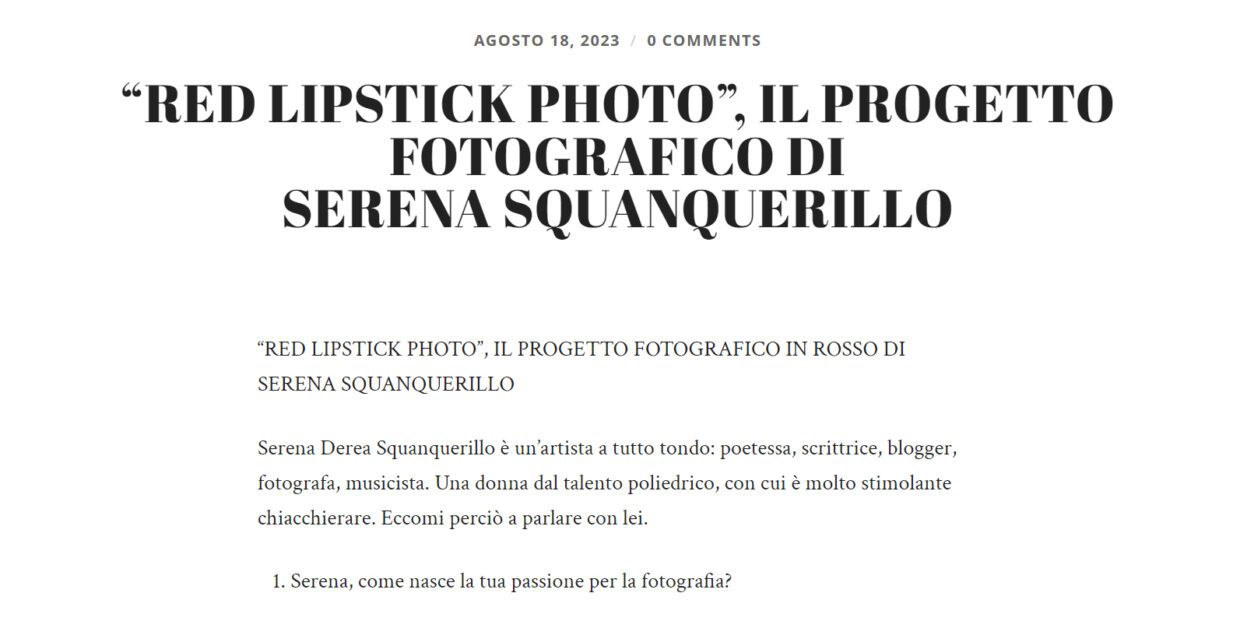 Red lipstick Photo, l'intervista con Daniela Merola