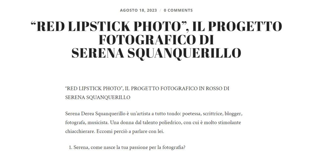 Red lipstick Photo, l’intervista con Daniela Merola