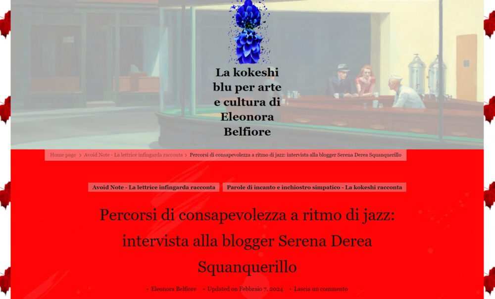 Derea è intervistata dalla Kokeshi blu, Eleonora Belfiore